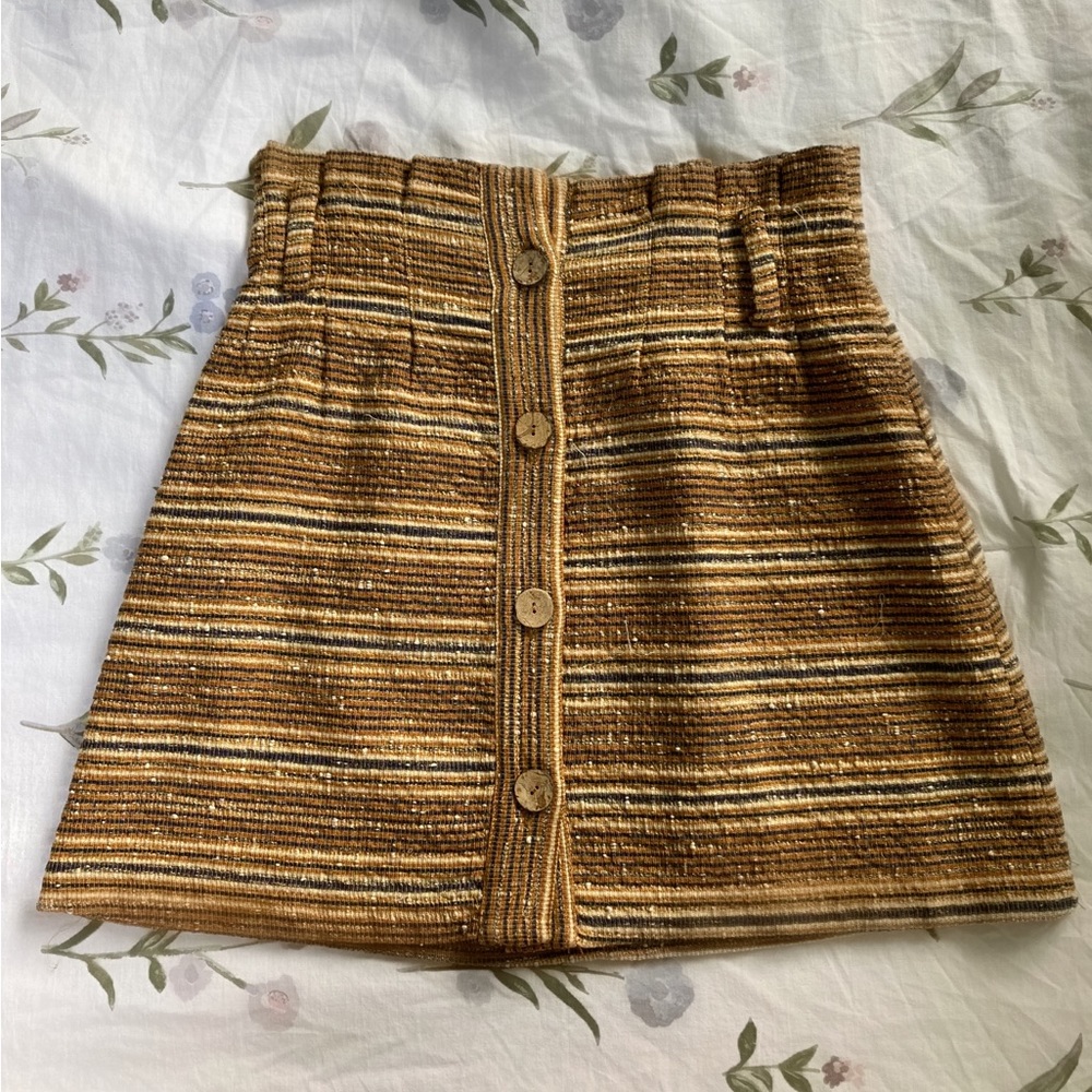 Zara Striped Mini Skirt (Large)